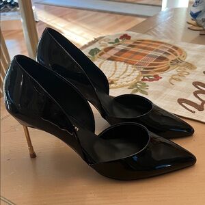 Kurt Geiger Black and Gold Heels